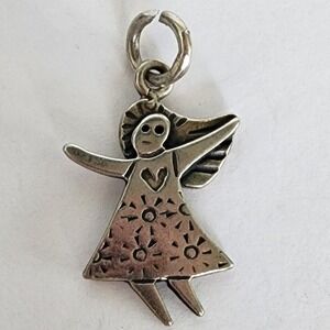 Vintage‎ girl dress sterling silver charm for bracelet